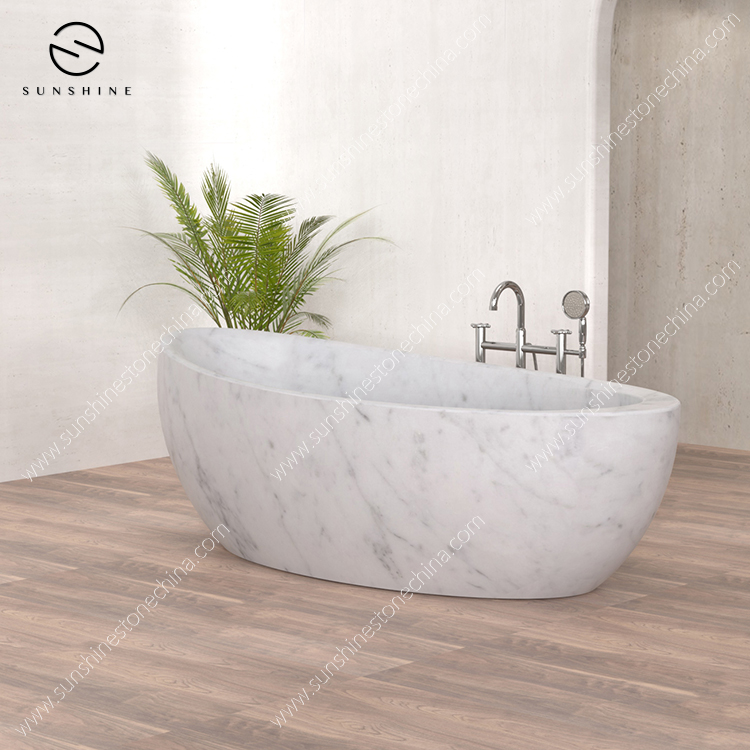 Carrara White Marble Bathroom Freestanding Bathtub BT-122A