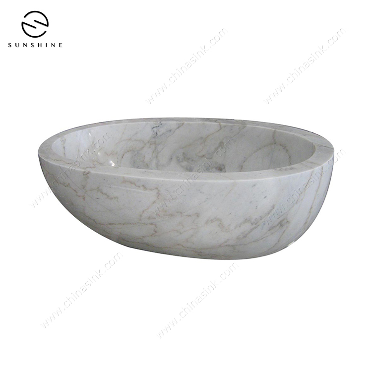 China Carrara White TUB  Stone Marble Free Standing Bathtub